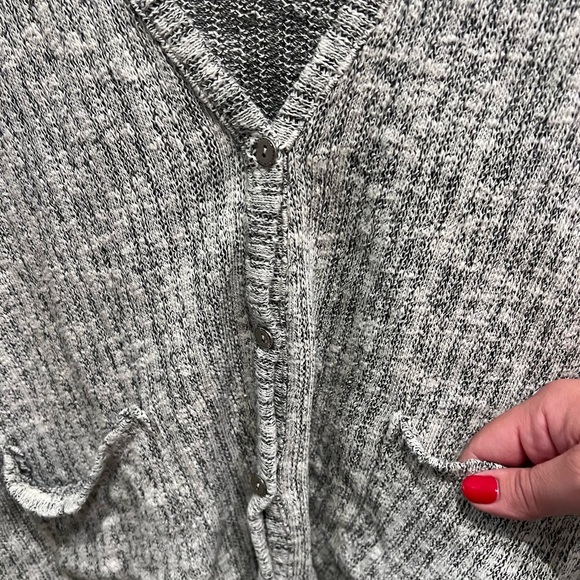 Alya Medium Gray soft lightweight oversized Knit Cardigan Sweater - Picture 7 of 8